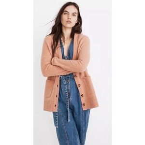 Madewell Warm Peach Button-Up Cardigan